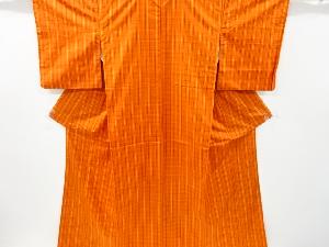 リサイクル　格子模様織り出し米沢紬着物